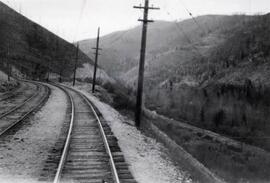 Mountain scenery on the Trans-Siberian Railway at Saolin in northern China in 1924