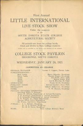 1921 Little International Livestock Show Catalog