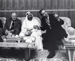 Congressman Frank Denholm with dignitaries during his trip to Bahrain