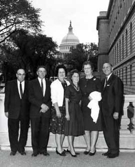 Representative Ben Reifel and Alice Reifel with constituents in Washington, D.C.