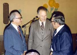 Ben Reifel, Governor Al Quie, and Representative Jim Abdnor at a Republican dinner in 1977