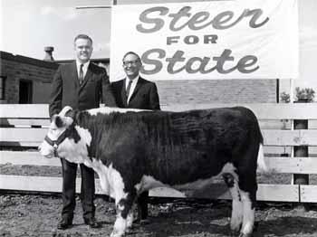 Ben Reifel at the Steer for State fund raising auction at South Dakota State University in 1960