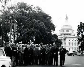 Representative Ben Reifel and Senator Karl Mundt with a large group of men in Washington, D.C.