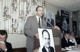Frank Denholm speaking at an event during his 1968 campaign