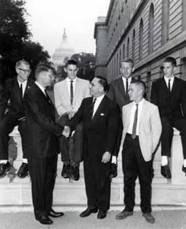 Representative Ben Reifel meets representatives from Canton, South Dakota High School in 1962