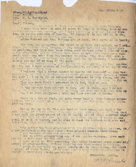 Letter: H.L. Loucks to R.F. Pettigrew, May 26, 1916