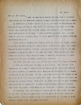 Letter: H.L. Loucks to R.F. Pettigrew, May 24, 1916