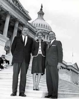 Representative Ben Reifel and Mr. and Mrs. Wiley Knight on the steps of the US Capitol in 1964
