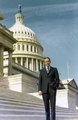 Frank Denholm standing on the steps of the U.S. Capitol in Washington, D.C.
