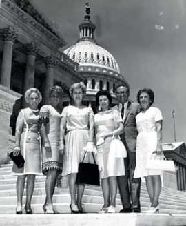 Representative Ben Reifel with constituents on the US Capitol steps in 1966