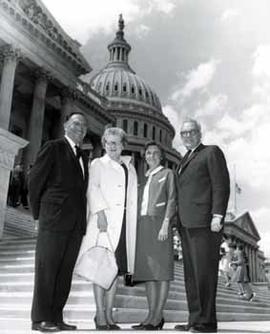 Representative Ben Reifel and Alice Reifel with Mr. and Mrs. Harry Schmitt on the steps of the US Capitol in 1964
