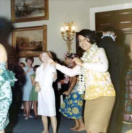 Woman dancing at a luau