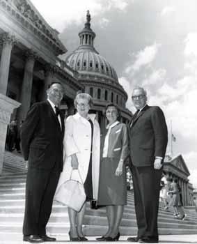 Representative Ben Reifel and Alice Reifel with Mr. and Mrs. Harry Schmitt on the steps of the US Capitol in 1964