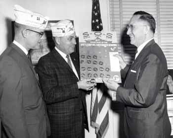 Representative Ben Reifel meets to discuss fundraising for the Battleship USS South Dakota Memorial in 1963