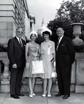 Representatives Ben Reifel and E.Y. Berry with 1962 Girls Nation senators in Washington, D.C.