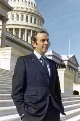 Frank Denholm standing on the steps of the U.S. Capitol in Washington, D.C.