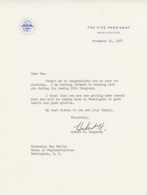 Ben Reifel's Correspondence with Hubert H. Humphrey