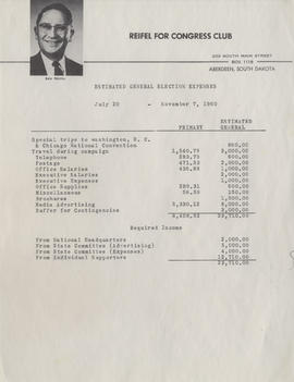 Ben Reifel's Campaign Expenses