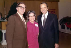 Frank Denholm with constituents at an event.