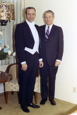Frank Denholm and another man dressed for the South Dakota Governor's inauguration ceremony ball.