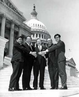 Representative Ben Reifel with members of the New Korea Party on the steps of the US Capitol in 1966