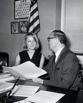 Representative Ben Reifel with 1968 intern Debbie Spaulding