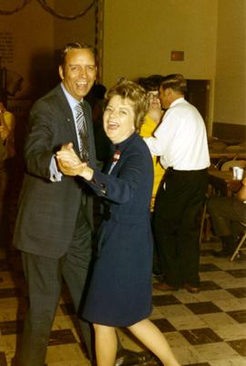 Frank and Millie Denholm dancing at a campaign event.