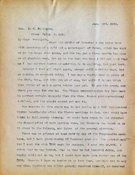 Letter: H.L. Loucks to R.F. Pettigrew, January 4, 1915