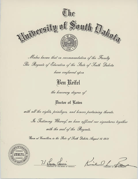 Ben Reifel Honorary Degrees
