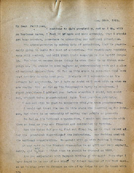 Letter: H.L. Loucks to R.F. Pettigrew, January 20, 1915