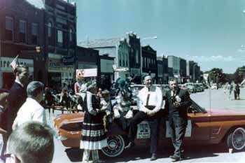 Representative Ben Reifel at a parade in Flandreau, South Dakota in 1962