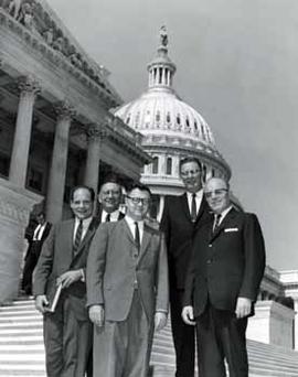 Representative Ben Reifel with group on the steps of the US Capitol in 1963