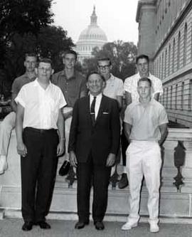 Representative Ben Reifel meets representatives from Canton, South Dakota High School in 1961