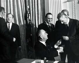 Representative Ben Reifel and another man with President Lyndon B. Johnson