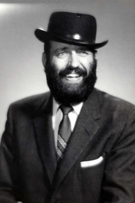 Frank Denholm won first prize in the most handsome category during the Hobo Day in 1955.