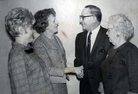 Representative Ben Reifel greeting Republican ladies in 1968