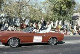 Frank Denholm campaigning during the 1974 Hobo Day parade
