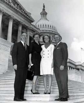 Representative Ben Reifel with Mr. and Mrs. R.W. Habberstad and Lorie Habberstad on the steps of the US Capitol