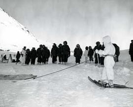 Snow sled used by Alaskan infantrymen at Fort Richardson, Alaska in 1964