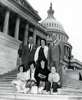 Representative Ben Reifel with the T.I. Potts family on the steps of the US Capitol in 1965