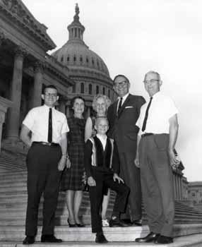 Representative Ben Reifel with the Blair family on the steps of the US Capitol