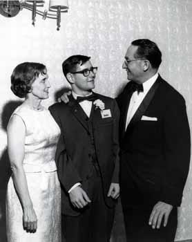 Representative Ben Reifel and Alice Reifel with 1964 Science Talent Search scholarship winner Lee Snyder