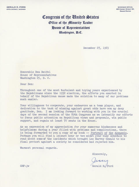 Ben Reifel's Correspondence with Gerald R. Ford