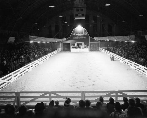 Empty arena at the 1954 Little International Exposition at South Dakota State College.