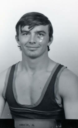 Wrestling portrait photo with the wrestler Al Hrncir. Neg. No. 73-1742.