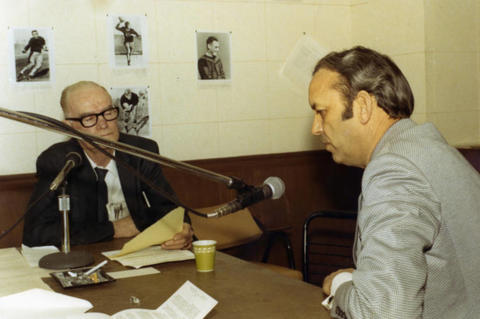 Frank Denholm during a radio interview