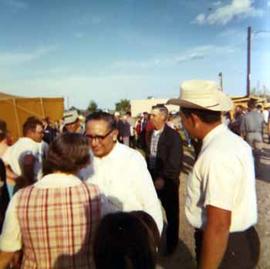 Representative Ben Reifel taking with constituents in 1969