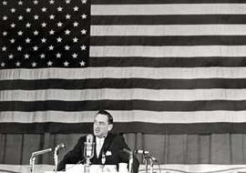 William Miller speaking at a Republican campaign rally in 1964
