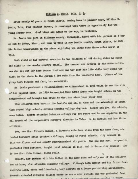 Citation of WIlliam M. Davis