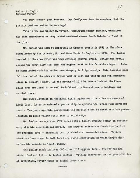 Citation of Walter C. Taylor